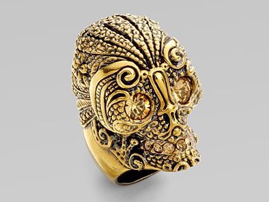 Alexander McQueen Lace Skull Ring