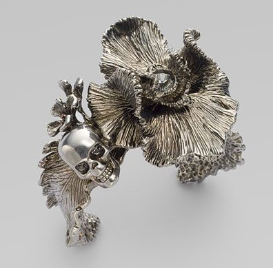 Alexander McQueen Iris Skull Cuff