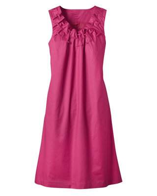 Neck Detail Sheath Dress in Deep Azalea