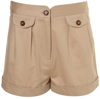 Topshop Stone Button Pocket Shorts