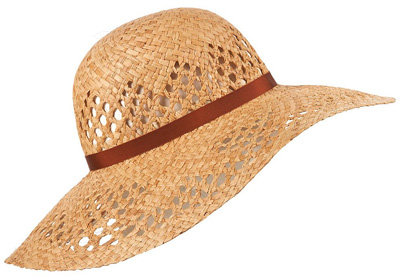 Tan Band Wheat Floppy Hat