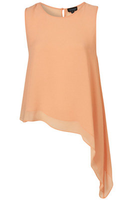 Topshop Apricot Asymmetric Hem Shell Top