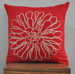 Beige Chrysant Pillow