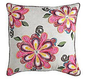 Diamond Flower Appliqué Pillow