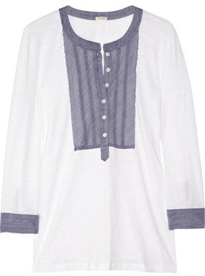 J. Crew Bib-Front Cotton Top