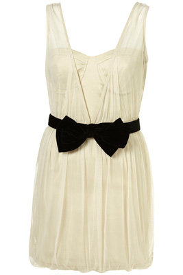 Topshop Bow Front Mesh Dress