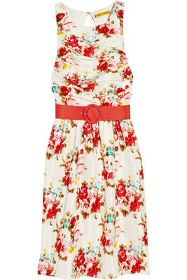 Alice + Olivia Belted Floral-Print Dress