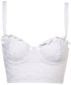 Topshop White Broderie Anglaise Bustier