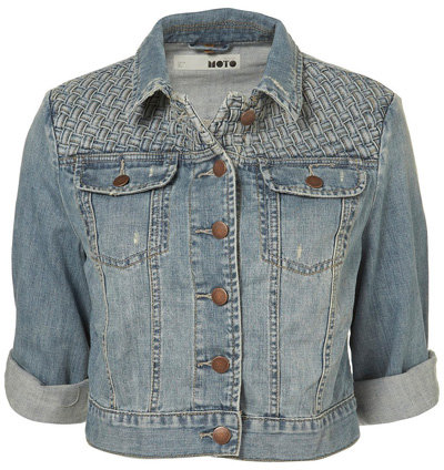 Topshop Plait Yoke Denim Jacket