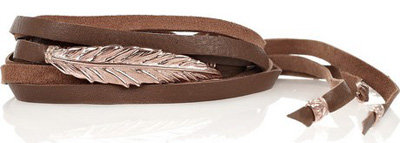 Chan Luu Rose Gold-Plated and Leather Wrap Bracelet