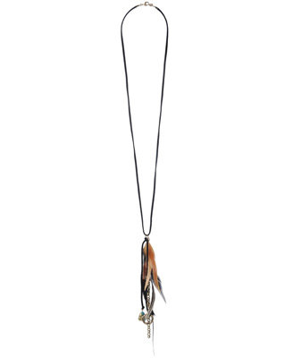 Forever21 Feather & Charms Necklace