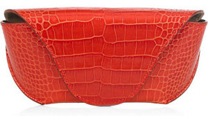 Smythson Crocodile-Effect Leather Glasses Case