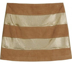 Haute Hippie Metallic Detail Leather Mini Skirt