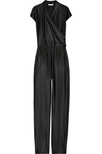 Tucker Wrap-Effect Silk-Satin Jumpsuit