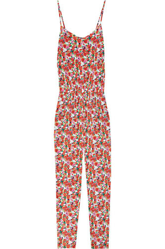 DKNY Floral Print Stretch-Silk Jumpsuit