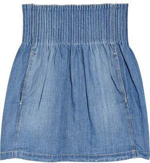 Etoile Isabel Marant High Waisted Denim Mini Skirt