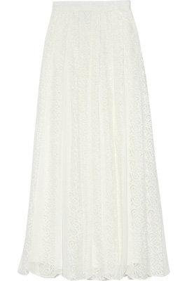 Adam Pleated Lace Maxi Skirt