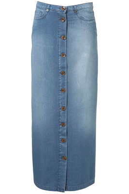 Topshop Denim Button down Maxi Skirt