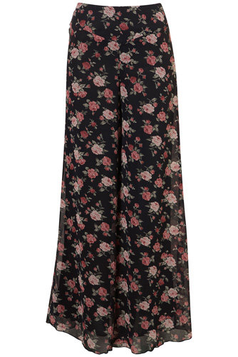 Topshop Rose Print Palazzo Pants