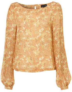 Topshop Seventies Poppy Print Blouse