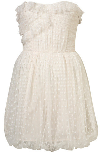 Topshop Spot Froth Mesh Bandeau Dress