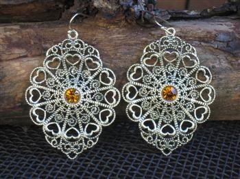 Teardrop Gold Filigree Earrings