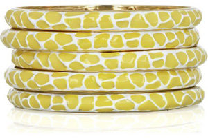 Kenneth Jay Lane Gold-Plated Enamel Bangles