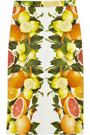 Stella McCartney Citrus-Print Cotton Skirt