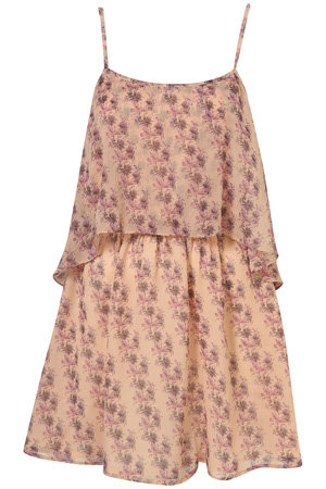 Topshop Pale Pink Tier Chiffon Dress