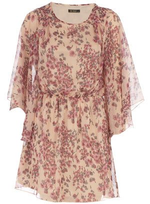 Dorothy Perkins Cream Floral Chiffon Dress