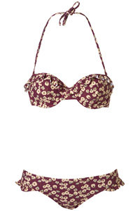 Topshop Purple Meadow Print Bikini