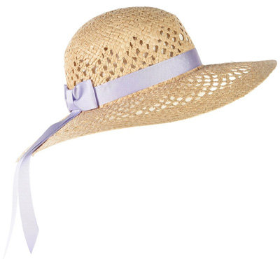 Topshop Straw Ribbon Floppy Hat