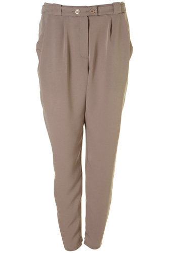 Mink Double Button Belted Tapered Trousers