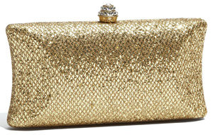 Tasha “Glitter” Embossed Metal Clutch