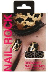 Nail Rock Gold Giraffe Print Nail Wraps