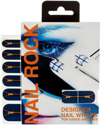 Nail Rock Fashion Print Designer Nail Wraps in Denim Zip