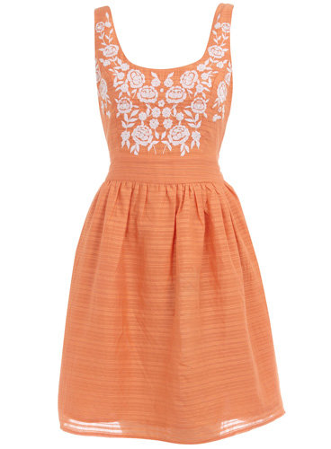 Dorothy Perkins Orange Embroidered Sundress