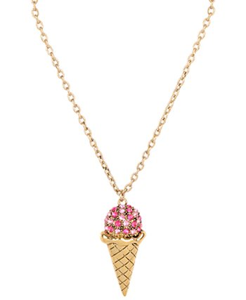 Rhinestone Ice Cream Cone Necklace