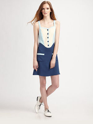 Marc Jacobs Bib Front Silk Tank Dress