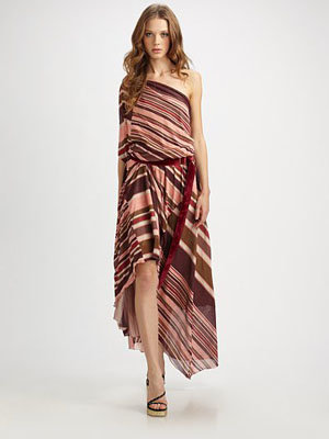 Marc Jacobs Diagonal Draped One Shoulder Dress