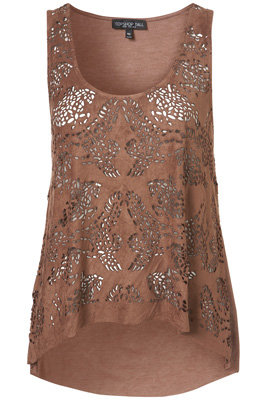 Topshop Gypsy Laser Cut Sleeveless Top