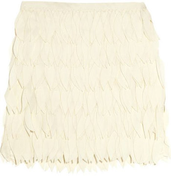 Haute Hippie Laser Cut Silk Chiffon Mini Skirt