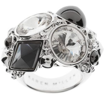 Karen Millen Crystal and Bead Ring