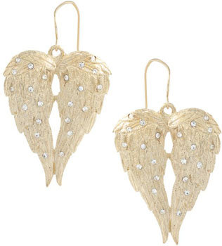 Kitson Angel Wings and Crystal Earrings