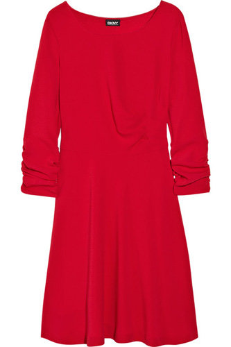 DKNY Ruched Crepe Dress