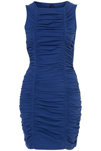 Topshop Bright Blue Ruched Bodycon Dress