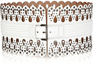 Alaia Laser-Cut Leather Waist Belt