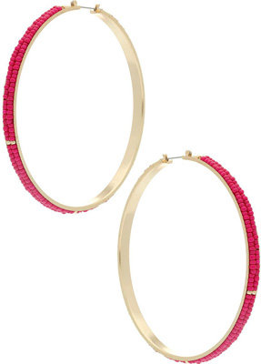 Topshop Oversized Beaded Fuchsia Hoops