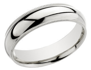 Ladies 6mm Milgrain Wedding Band