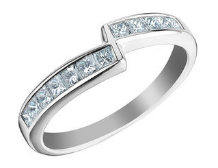 Princess Cut Diamond Wedding Band